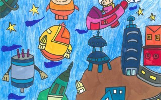 一年级科技美术 30张小学阶段 美术参赛 一等奖作品 未来科技 智能机器 希望颂参赛素材